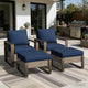 Joyside Outdoor Patio Chairs, 4 Pieces Wicker Rattan Furniture Set, 2 Patio Chairs and 2 Ottoman, Metal Wide Armrest, Thick Cushions and Deep Seating for Garden, Backyard, Porch, Deck