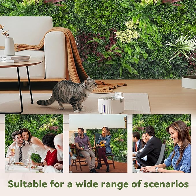 DOPGIB Artificial Grass Wall Boxwood Plant Panel: 20"x20"(12P) UV Resistant Green Leaves Faux for Interior Wall Backdrop,Garden and Indoor Outdoor Wall&Fence Covering Privacy，Party Wall Fence Decor