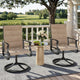 Patio Swivel Chairs Set of 2, Outdoor Dining Chairs with High Back, 360° Swivel Rocker Chair in All-Weather Padded Textilene & Metal Frame for Garden, Porch, Backyard, Balcony(Padded Brown)