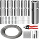 Wire Trellis for Climbing Plants Outdoor, 20-Set Wall Wire Trellis Kit with 1/8in x 98ft Stainless Steel Cable & Cutter, T316 Cylindrical Espalier System for Fence and Garden DIY Projects