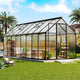 AMERLIFE 6x16 Ft Polycarbonate Greenhouse for Outdoors, Walk-in Design with Aluminum Frame, 2 Windows and Swing Door, Heavy-Duty Greenhouse Construction for Garden, Black