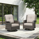 Swivel Rocker Patio Chairs Set of 2 - Outdoor Wicker Patio Furniture Set 2 Pieces with Thickened Olefin Cushions, High Back and Deep Seating, Hand-Woven PE Rattan for Porch, Deck, Beige