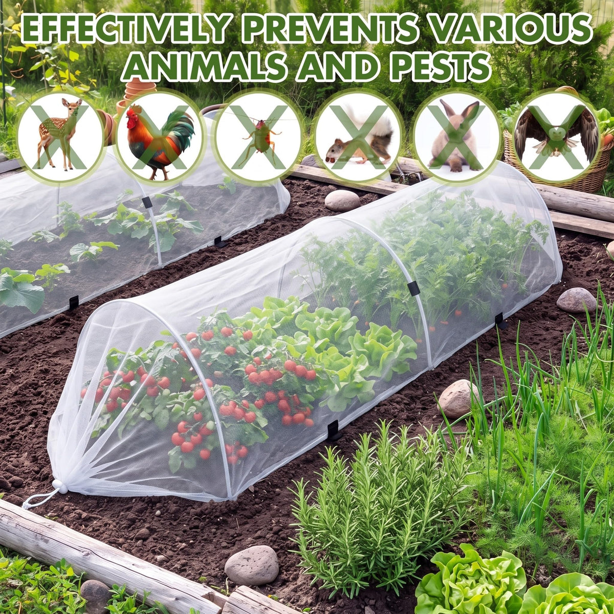GliCraft 3 Pack Garden Bed Cover Row Accelerator Plants Cover,White,4ft