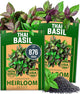 HOME GROWN Thai Basil Seeds Pack - 876 High Germination Heirloom Herb Seeds for Planting,Ideal for Growing Fresh Basil Planting Indoor or Outdoor(Ocimum basilicum VAR.thyrsiflora)