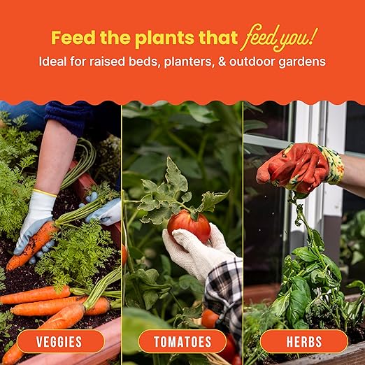 Sunday Garden Naturals Veggie + Tomato Plant Food Mix - Boost Growth in Vegetables, Tomatoes & Herbs - 5-4-4 NPK Mix - for Indoor & Outdoor Use - Feeds for 4-6 Weeks - 2 Pack, 2lb Mix