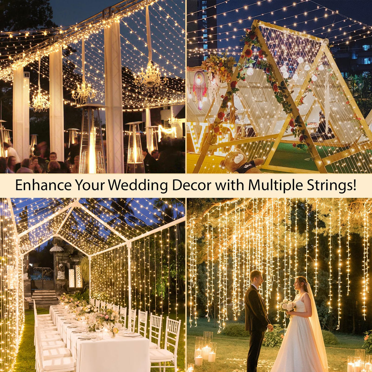 suddus Christmas String Lights 100 LED Connectable Fairy Lights Warm White