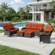 Joyside 6 Piece Wicker Patio Furniture Set, Rattan Patio Chairs with High Back, Deep Seating, Wide Armrest, Thickened Cushions, Outdoor Furniture for Deck, Porch Use