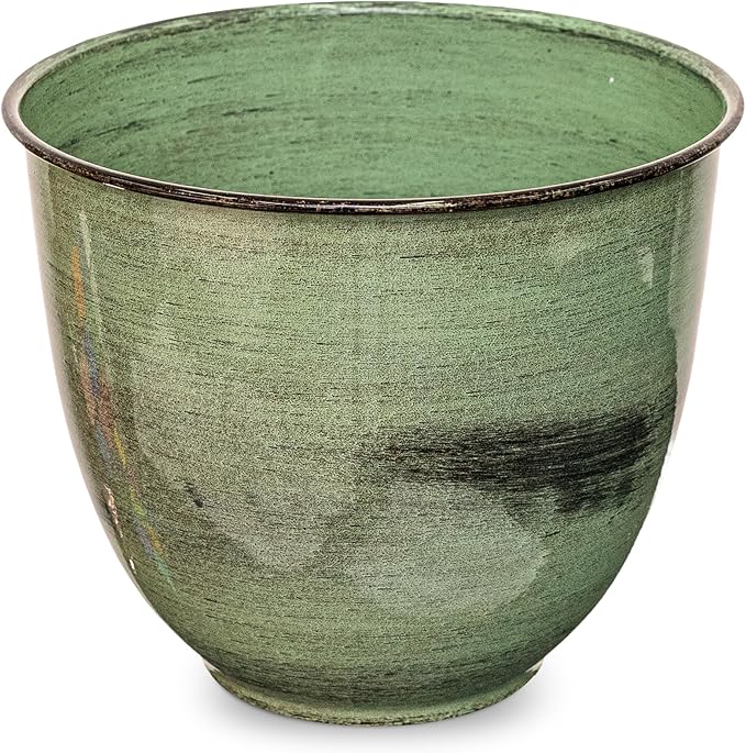 Headwind Glazed Ironstone Hamilton Collection Decorative Plant Pot – 14" Evergreen Pot – Lightweight & Durable with Drainage Flower Pots for Indoor Plants & Outdoor Planter Use by Robert Allen
