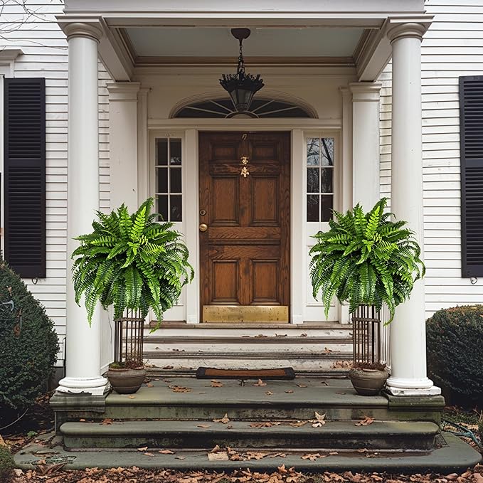 NeosCA Giant Artificial Boston Ferns for Outdoors Large UV Resistant Lifelike Faux Fern, Realistic Silk Greenery Plants Large for Patio, Office, Home Decor, 88 Branches, 48 in Fake Fern Natural Green