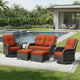 Joyside 6 Piece Wicker Patio Furniture Set, Outdoor Swivel Rocker Patio Chairs with High Back, Deep Seating, Wide Armrest, Thickened Cushions, Outdoor Furniture for Deck, Porch Use