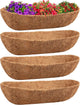 Legigo 4PCS 36 Inch Natural Trough Coco Coir Liners Planters Replacement, Pre-Formed Window Basket Coconut Coir Fiber Liner for Garden Window Flower Box Pots, Fence Trough Planter, Wall Planter Basket