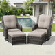 Joyside 4 Piece Wicker Patio Furniture Set, Outdoor Swivel Rocker Patio Chairs with High Back, Deep Seating, Wide Armrest, Thickened Cushions, Outdoor Furniture for Deck, Porch Use