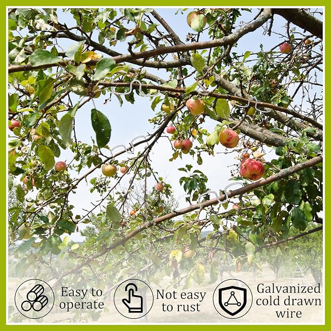 50 Pcs Fruit Tree Limb Spreaders Plant Tying Machine Puller Branchs Preaders Plum Tree Open Angle Pull Branch Stereotyped Tying Bending Farm Tools, M-3.94(Inch), Galvanized