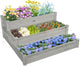 3-Tier Raised Garden Bed with Fabric Liner, Wood Elevated Planter Box with Dovetail Joint Design, 3 Dividable Bed Kit for Vegetables/Herbs/Flowers, Outdoor Gardening for Patio, Lawn, Balcony