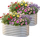 AHEONLAR 2 Pack 4×2×2ft Galvanized Raised Garden Beds Outdoor,Oval Sturdy and Durable Planter Boxes for Vegetables, Fruits, Flowers and Plants, Easy Assembly, Grey