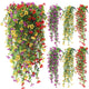 FineCheer 6 Pcs Fall Artificial Hanging Flowers Outdoor, Classic Color