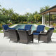 Joyside 6 Piece Wicker Patio Furniture Set, Rattan Patio Chairs with High Back, Deep Seating, Wide Armrest, Thickened Cushions, Outdoor Furniture for Deck, Porch Use