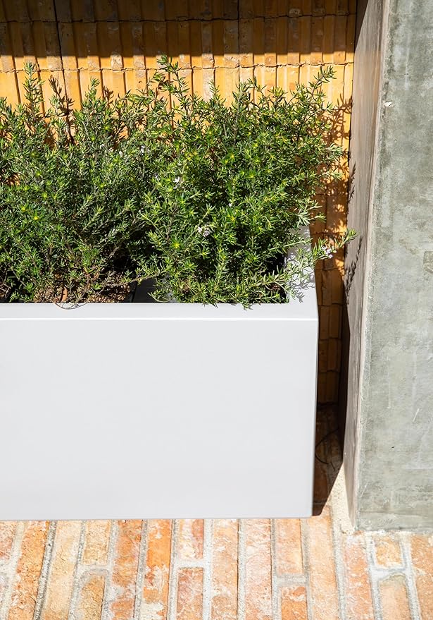 Veradek Block Series Long Box Planter - Large Rectangular Planter for Indoor or Outdoor Patio/Porch | Durable All-Weather Use with Drainage Holes | Modern Décor for Tall Plants, Flowers or Shrubs