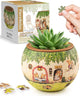 PieceRelax 3D Puzzle Planter - Smart - Happy Reading - Danish Folklore Style, Home Decor Flower Pots for Indoor Cactus, Succulents Pots [K1102]