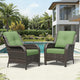 Joyside Patio Chairs Set of 2, Wicker Patio Furniture with High Back, Deep Seating, Wide Armrest, Thickened Cushions, Outdoor Rattan Furniture for Deck, Porch Use