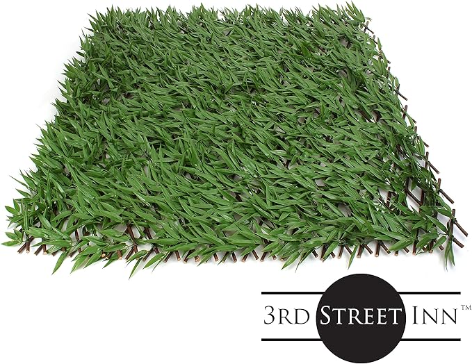 3rd Street Inn™ Leaf Trellis - Bamboo Greenery Panel - Boxwood and Ivy Privacy Fence Substitute - DIY Flexible Fencing (1, Bamboo)