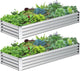 2PCS 8x2x1FT Galvanized Raised Garden Bed Kit, Galvanized Planter Raised Garden Boxes Outdoor, Large Metal Raised Garden Beds for Vegetables-Silver
