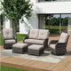 5 Piece Outdoor Wicker Patio Furniture Set, Outdoor Swivel Rocker Patio Chairs Set with Thickened Olefin Cushions, High Back and Deep Seating, Hand-Woven PE Rattan for Porch, Deck