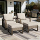 Joyside Outdoor Patio Swivel Rocker Chairs, 4 Pieces Wicker Furniture Set, 2 Swivel Rocking Chairs and 2 Ottoman, Metal Wide Armrest, Thick Cushions and Deep Seating for Garden, Backyard, Porch, Deck