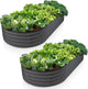 Plant & Plot Galvanized Raised Garden Beds Outdoor // 6×3×1 ft (2-Pack) Planter Raised Beds for Gardening, Vegetables, Flowers // Large Metal Garden Box // Patented Tool-Free Design (Gray)
