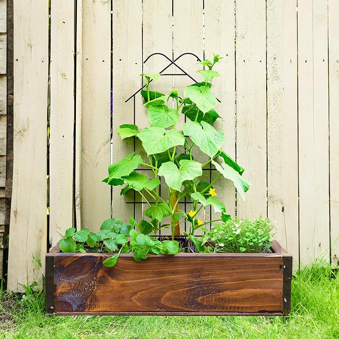 ARIFARO 40'' Metal Garden Trellis Indoor/Outdoor Sturdy Plant Trellis for Potted Plants,House Plants, Climbing Vines, Pack of 4, Black