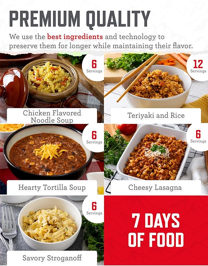 ReadyWise Entrée Bucket - 60 Servings, Emergency Food Supply for Survival Kit, Protein Meals, Freeze Dried Food, Ready to Eat Camping & Road Trip Essentials, up to 25 Year Shelf Stable Life