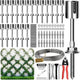 Acemaker Wire Trellis for Climbing Plants Outdoor, 20-Set Wall Wire Trellis Kit with 1/8in x 98ft Stainless Steel Cable & Cutter, T316 Espalier System for Fence and Garden DIY Projects