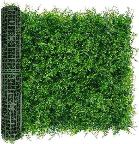 DOPGIB Greenery Faux Grass Wall Backdrop: 40"x120"（33.5 SQFT） UV-Anti Artificial Green Boxwood Panel for Patio Balcony Privacy & Ivy Fence Covering Privacy, Garden, Backyard Wall Backdrop Decor