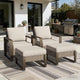 Joyside Outdoor Patio Chairs, 4 Pieces Wicker Rattan Furniture Set, 2 Patio Chairs and 2 Ottoman, Metal Wide Armrest, Thick Cushions and Deep Seating for Garden, Backyard, Porch, Deck