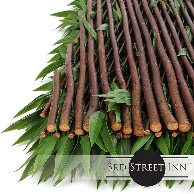 3rd Street Inn™ Leaf Trellis - Bamboo Greenery Panel - Boxwood and Ivy Privacy Fence Substitute - DIY Flexible Fencing (1, Bamboo)