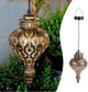 Moroccan Solar Lanterns Outdoor Waterproof Bronze Hanging Lanterns Outdoor Ramadan Garden Decor Gardening Gifts for Women Mom Grandma Solar Lights for Patio, Pathway, Yard, Porch, Backyard.