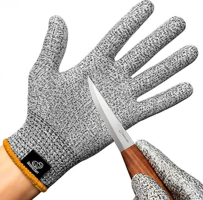 BeaverCraft Wood Carving Gloves CRG - Cutting Cut Resistant Gloves Level 5 for Whittling, Woodworking, Food Prep