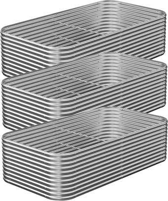 3 Pack Tall 4x2FT Corrugated Galvanized Steel Raised Garden Bed Outdoor, Metal Above Ground Garden Bed for Vegetables and Flowers, Raised Beds for Gardening