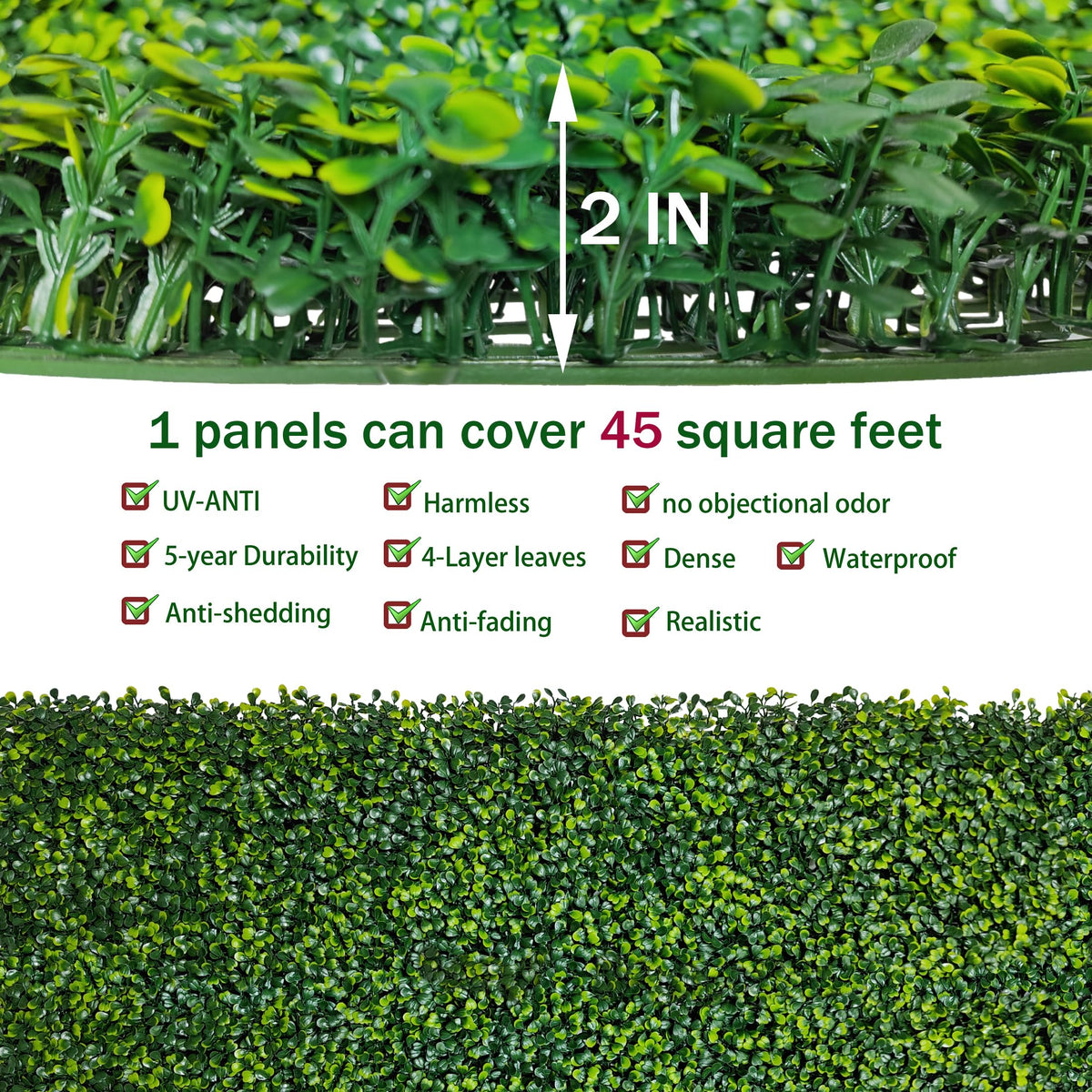 ODTORY Artificial Boxwood Panel Roll 40X160 in(45 sqft) Greenery Backdrop