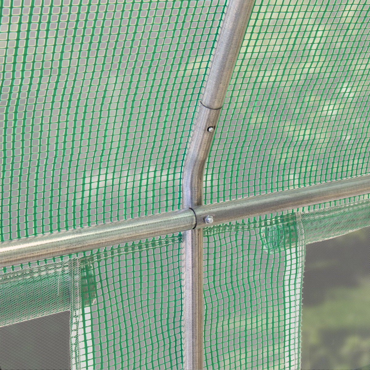 TOOLPORT 10x20 ft Tunnel Greenhouse, 180g PE Cover, Green Transparent