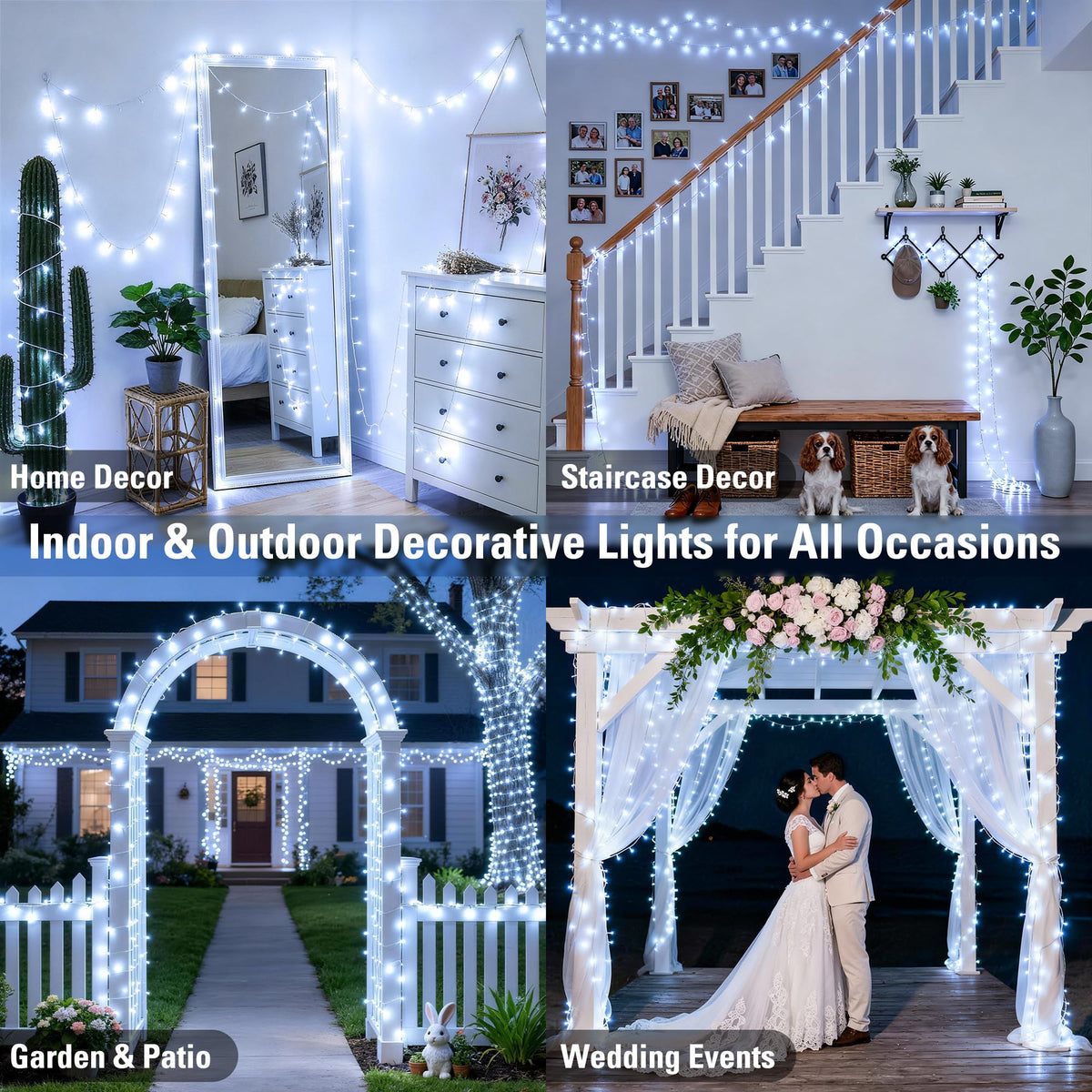 JMEXSUSS 168FT 600 LED White Christmas Lights Outdoor with Remote