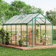 6X10 FT Greenhouse for Outdoors, Large Walk-in Polycarbonate Greenhouse Kit, Aluminum Frame, Lockable Door, Roof Vent, Ground Spikes, for Garden, Patio, Backyard, Outdoor Plant Growth