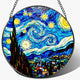 LAOWEIKI 8'' Van Gogh Starry Night Sun Catcher Ornament, Stained Glass Window Hanging, Sun Catchers for Windows Hanging Ornaments, Window Decor, Ideal Gift | Gifts for Art Lovers, Friends, Family
