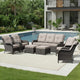 Joyside 7 Piece Wicker Patio Furniture Set, Rattan Patio Chairs with High Back, Deep Seating, Wide Armrest, Thickened Cushions, Outdoor Furniture for Deck, Porch Use
