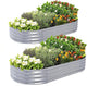 Galvanized Raised Garden Bed Kit, Planter Garden Boxes Outdoor, Oval Large Metal for Vegetables Fruits, Flowers Planter Boxes, Easy Assembly Garden Bed Kit 4x2x1 FT (2-Pack)