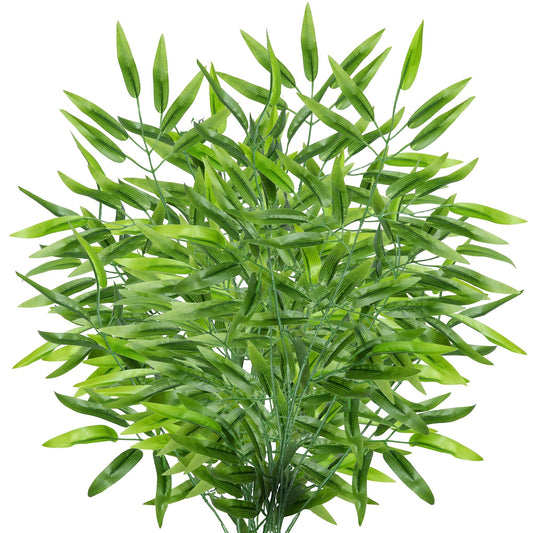 Grand Verde Bamboo Tree Branches 23” Long Stems Faux Greenery Artificial Plants Bulk Green Silk Leaves DIY Privacy Decoration Balcony Garden Outdoor Indoor Home Decor, 6pcs