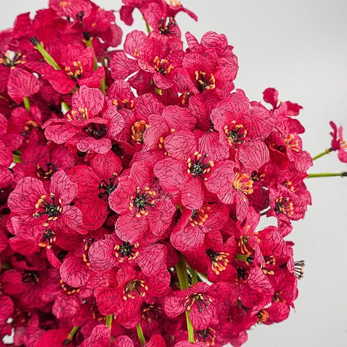 Uieke 16PCS Artificial Flowers for Outdoor UV Resistant Fake Flowers No Fade for Indoor Outside Home Garden Porch Window Box Décor (Rose Red)