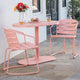 Tomofcessn Coral 3 Piece Outdoor Bistro Set, Outdoor Table and Chairs Set for Patio Balcony Porch, Stylish Small Space Conversation Set, Metal Furniture with Weather Resistant Finish