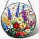Stained Glass Window Hanging, 8 Inch Wildflower Stained Glass Suncatcher, Suncatchers for Windows Hanging, Wildflower Window Decor, Florist Gift, Flower Lover Gifts, Gifts for Mom, Grandma
