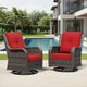 Joyside Swivel Patio Chairs Set of 2, Wicker Patio Furniture with High Back, Deep Seating, Wide Armrest, Thickened Cushions, Outdoor Rattan Furniture for Deck, Porch Use